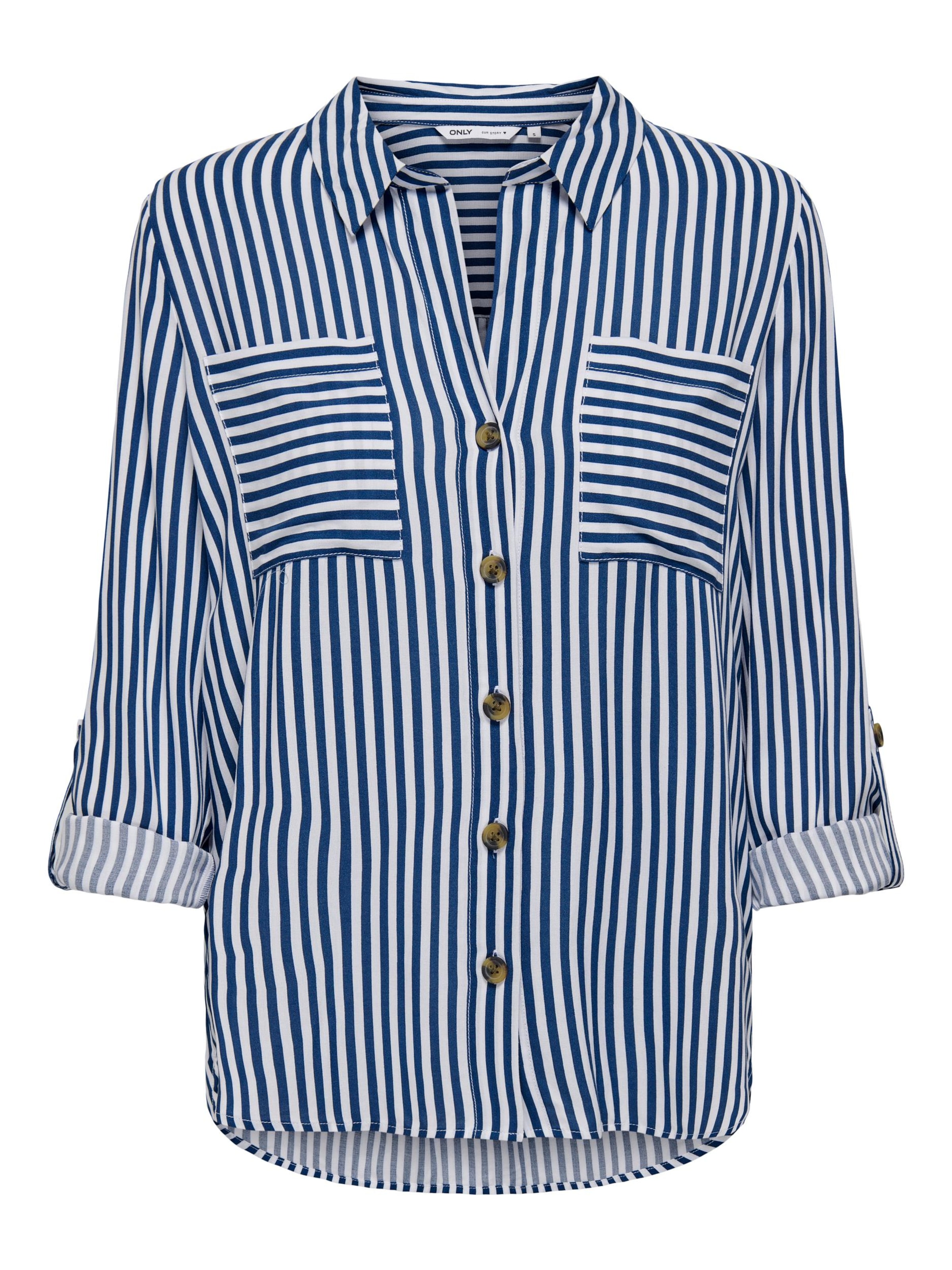 only bluse blau gestreift