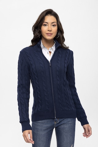 Felix Hardy Knit Cardigan in Blue: front