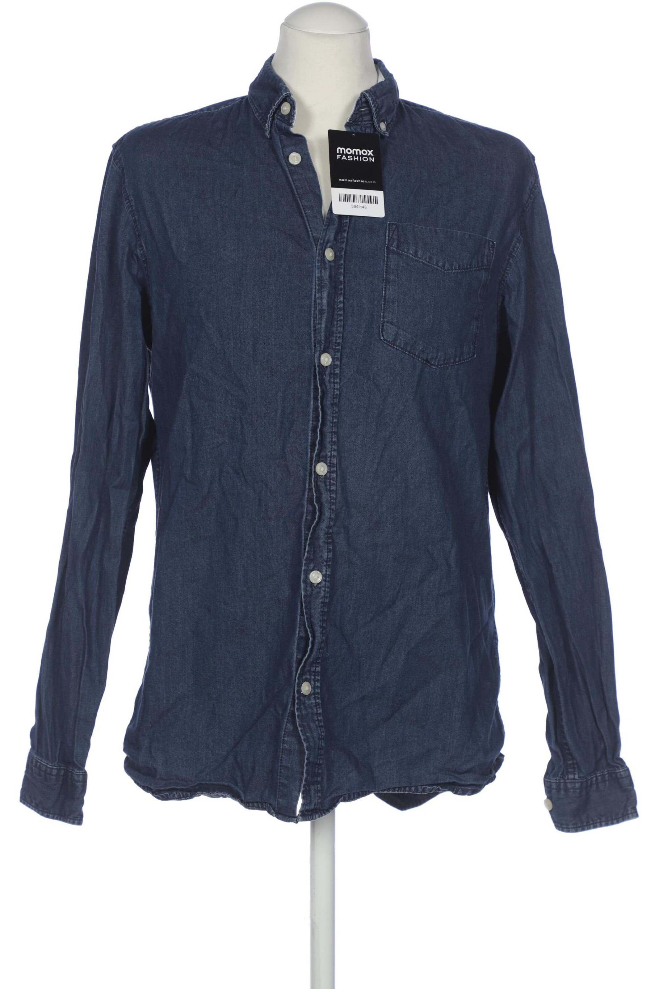 JACK & JONES Button Up Shirt in M in Blue: front