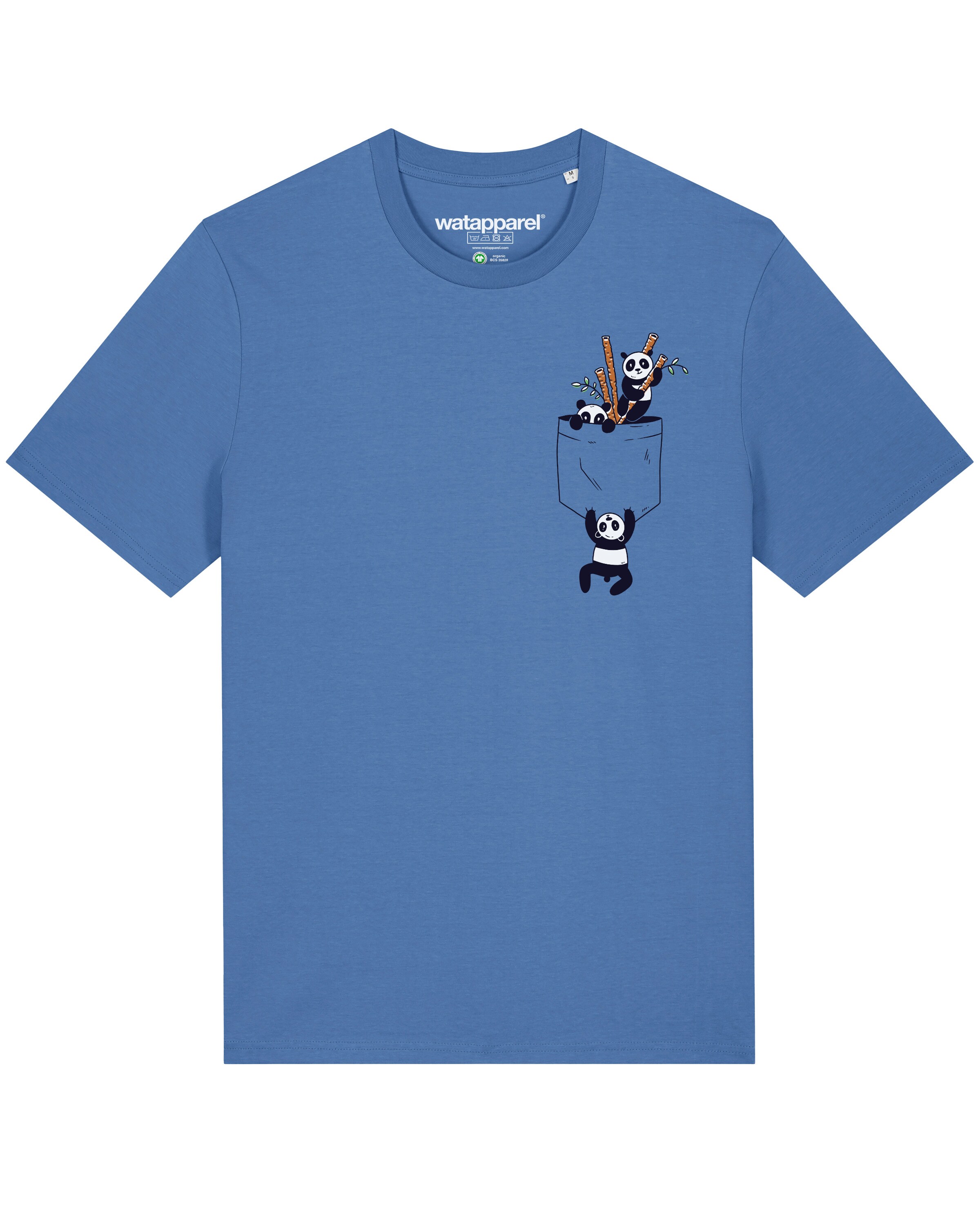 T-Shirt ' Pocket Pandas ' Watapparel en bleu : devant