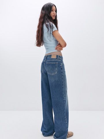 Largi Jeans de la Pull&Bear pe albastru