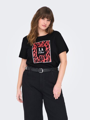 T-shirt 'CARBOOSTERY' ONLY Carmakoma en noir : devant