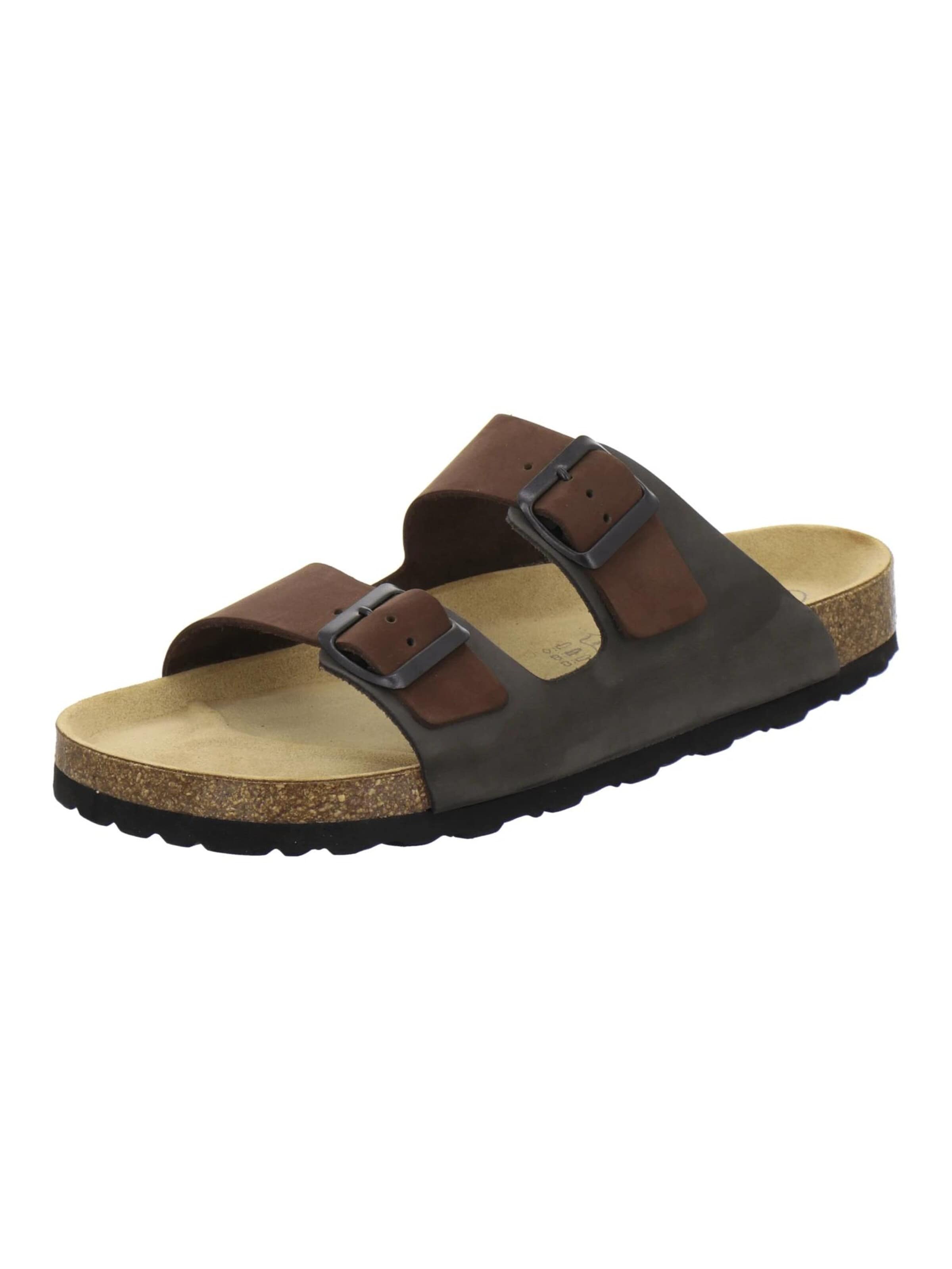 Mule 'Pantoletten Herren Zweischnaller mocca Nubukleder' AFS-Schuhe en marron : devant
