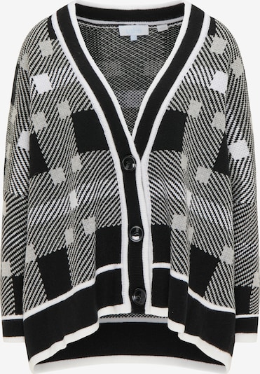 usha BLUE LABEL "Oversize" stila adīta jaka, krāsa - pelēks / melns / balts, Preces skats