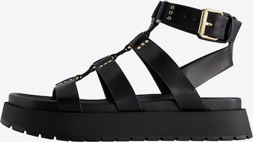 Bershka Sandalen met riem in Zwart