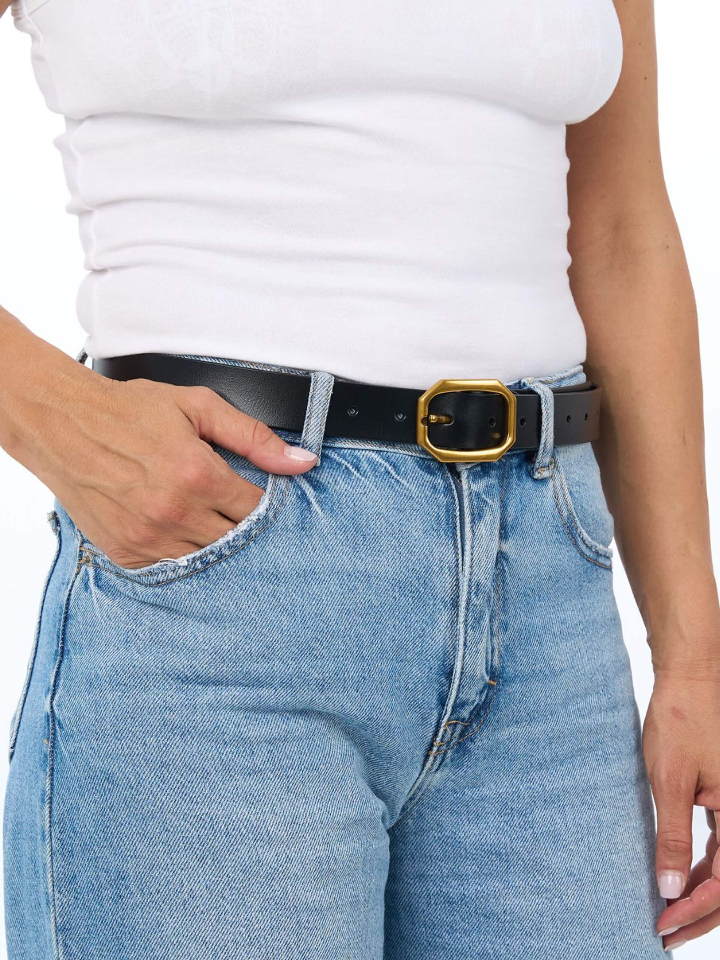 jolar Belt 'ELEGENT GOLD' in Black: front