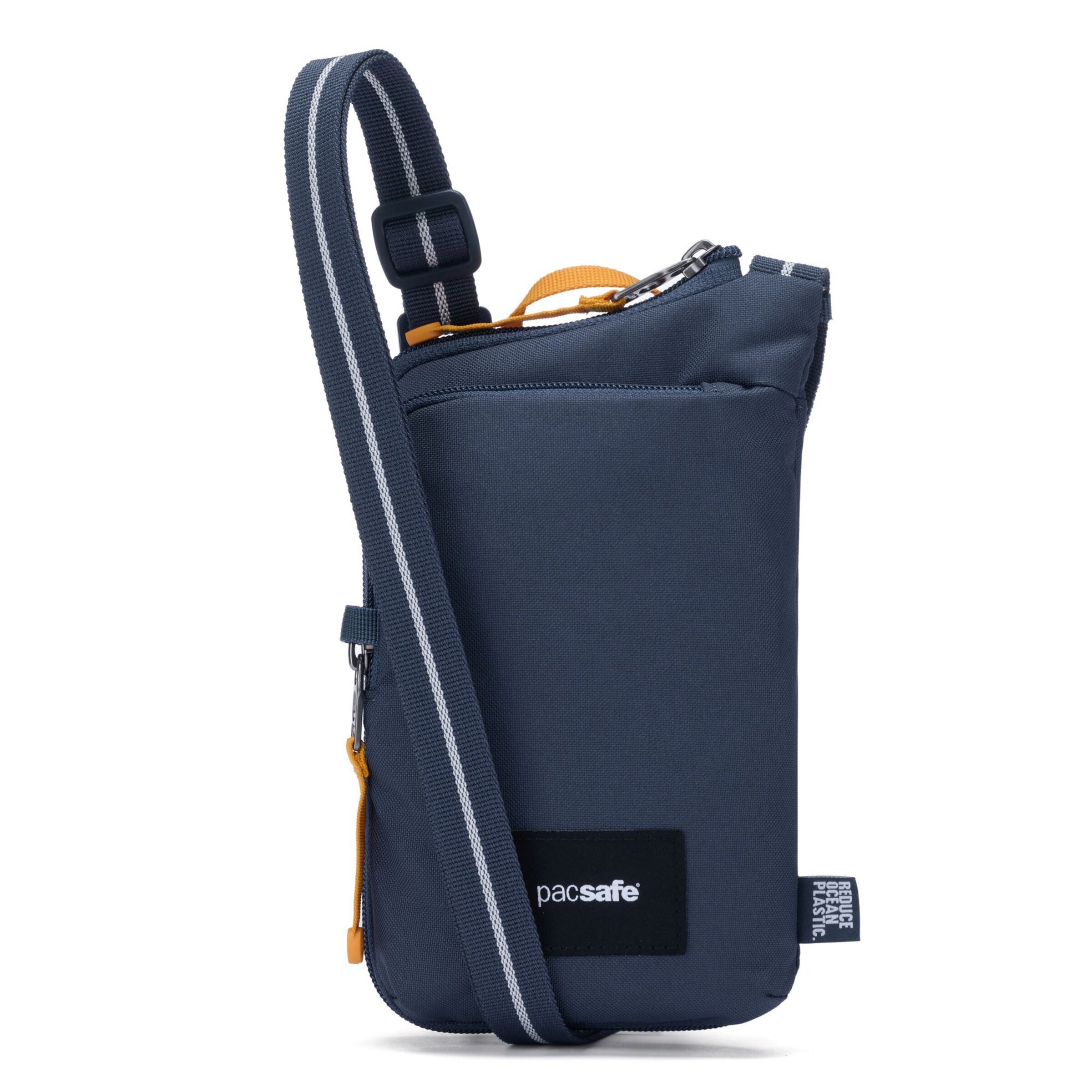 Borsa a tracolla di Pacsafe in blu: frontale