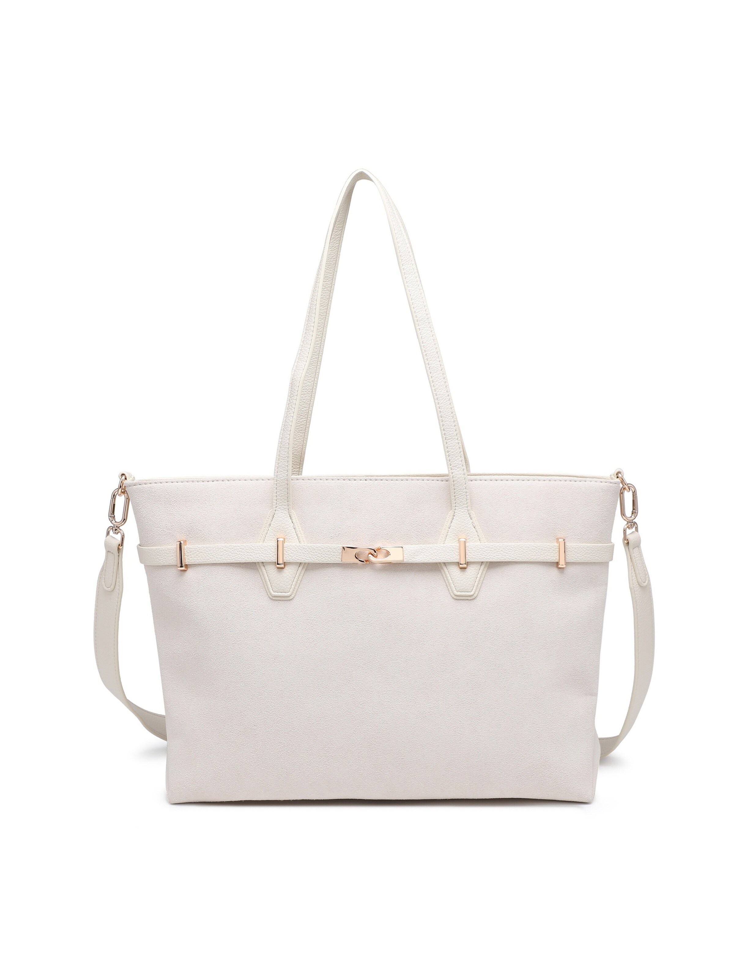 Borsa a mano 'Borsa a Mano Donna Ecopelle - Modello KSD52134 con Tracolla Staccabile' di Kassandra in beige: frontale