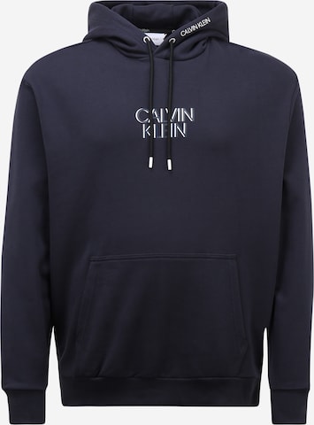 Sweat-shirt Calvin Klein Big & Tall en bleu : devant