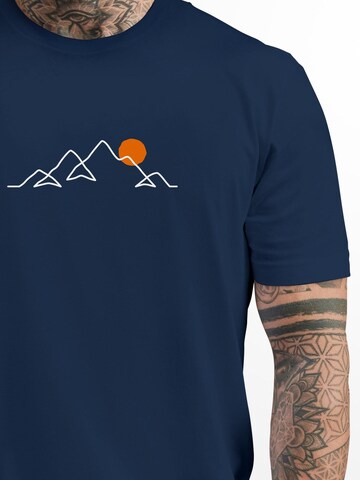 Neverless Shirt 'Berg Linie' in Blue