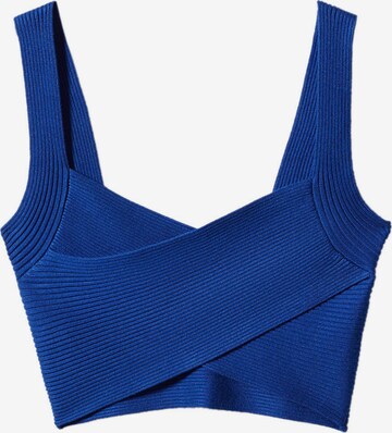 MANGO Knitted Top 'EVA' in Blue: front