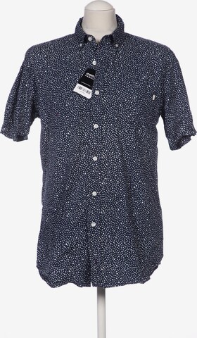 Obey Button Up Shirt in M in Blue: front