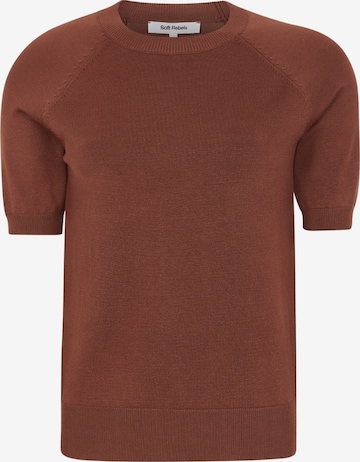 Soft Rebels Trui 'Marla' in Bruin: voorkant