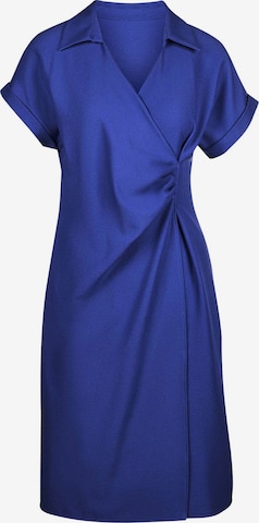 Robe fourreau MADELEINE en bleu : devant