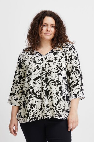 Fransa Curve Blouse 'Pcina' in Zwart: voorkant