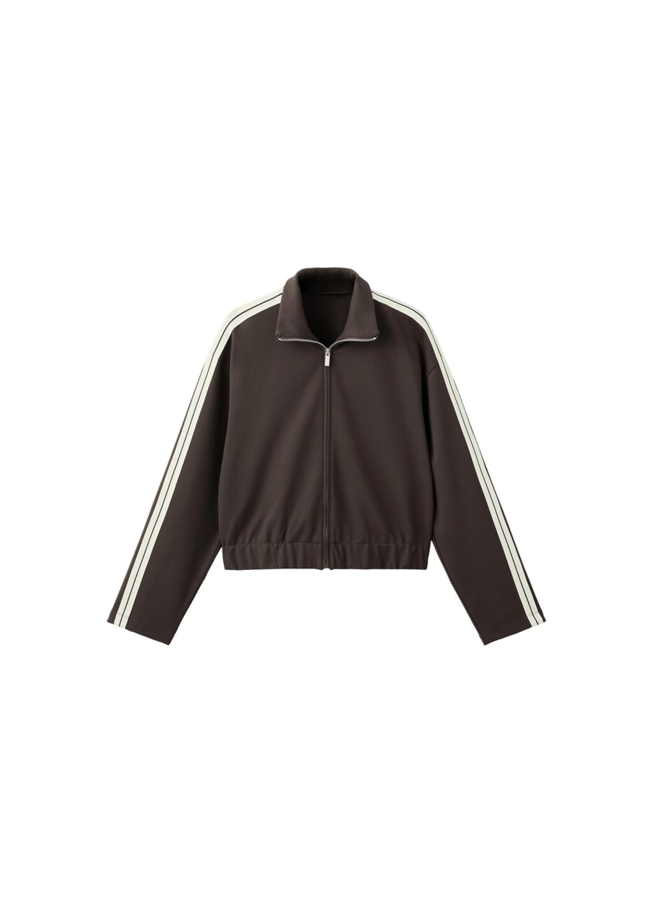 MANGO Zip-Up Hoodie 'Tri' in Brown: front