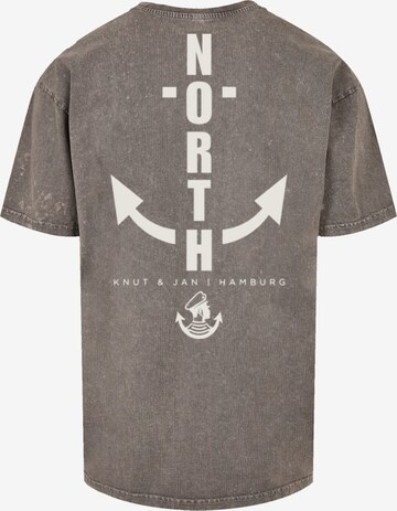 T-Shirt 'North Anchor' F4NT4STIC en gris
