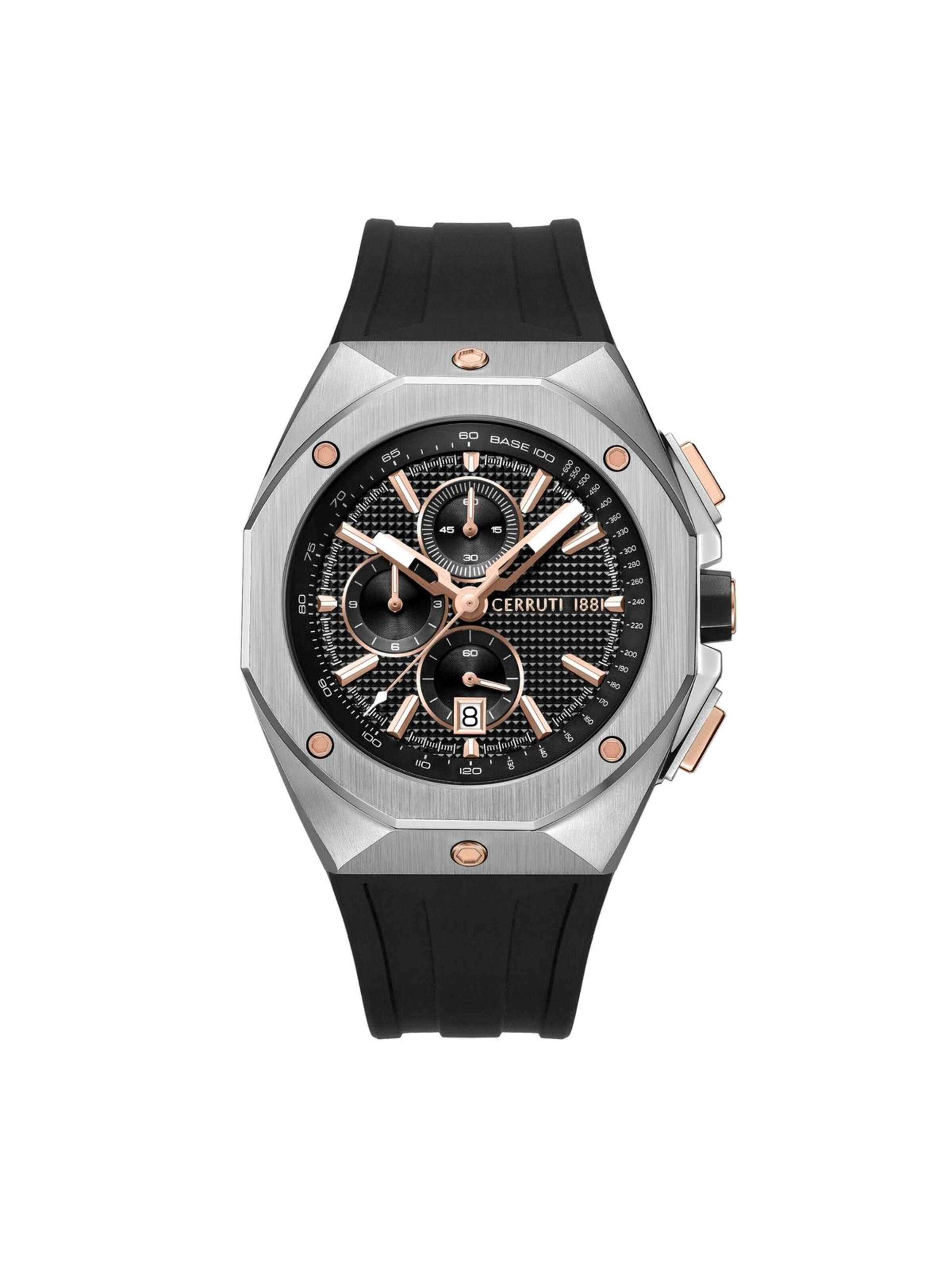 CERRUTI 1881 Analoog horloge 'Chronograph AREZZO' in Zwart: voorkant