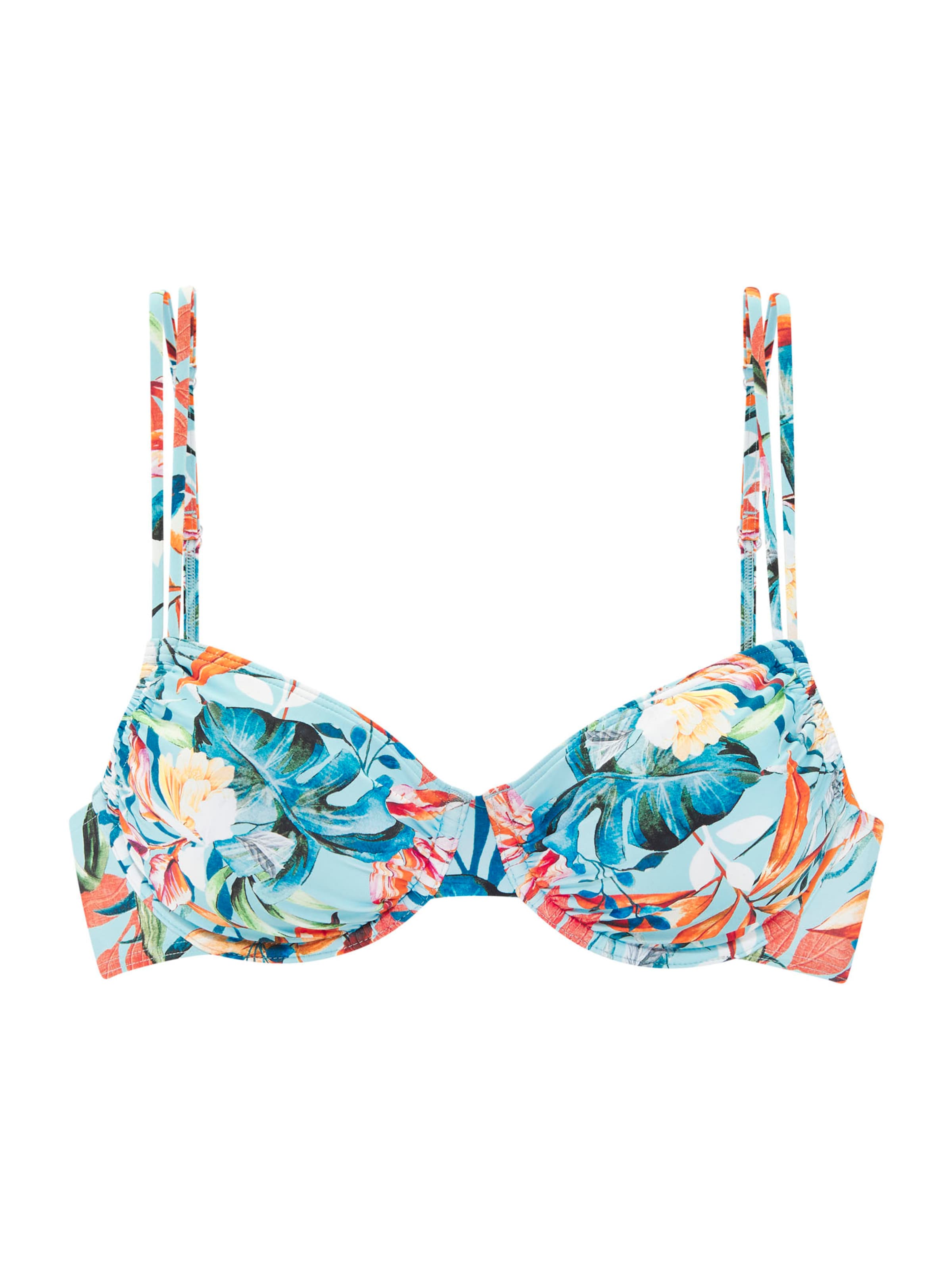 Sutien costum de baie 'Wire-Top Caru Venice Beach' VENICE BEACH pe bej / albastru deschis / portocaliu, Vizualizare produs