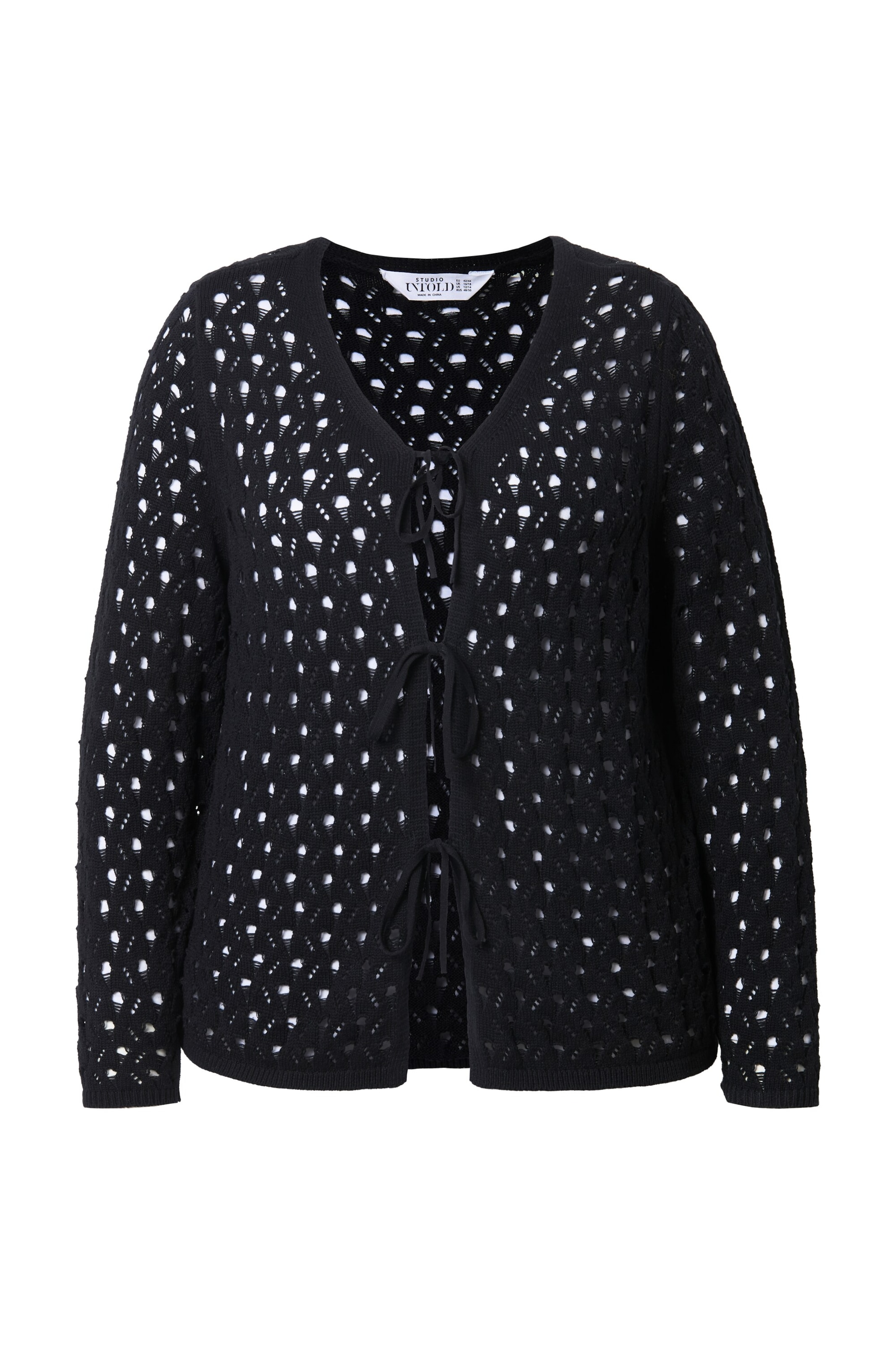 Studio Untold Knit cardigan in Black: front