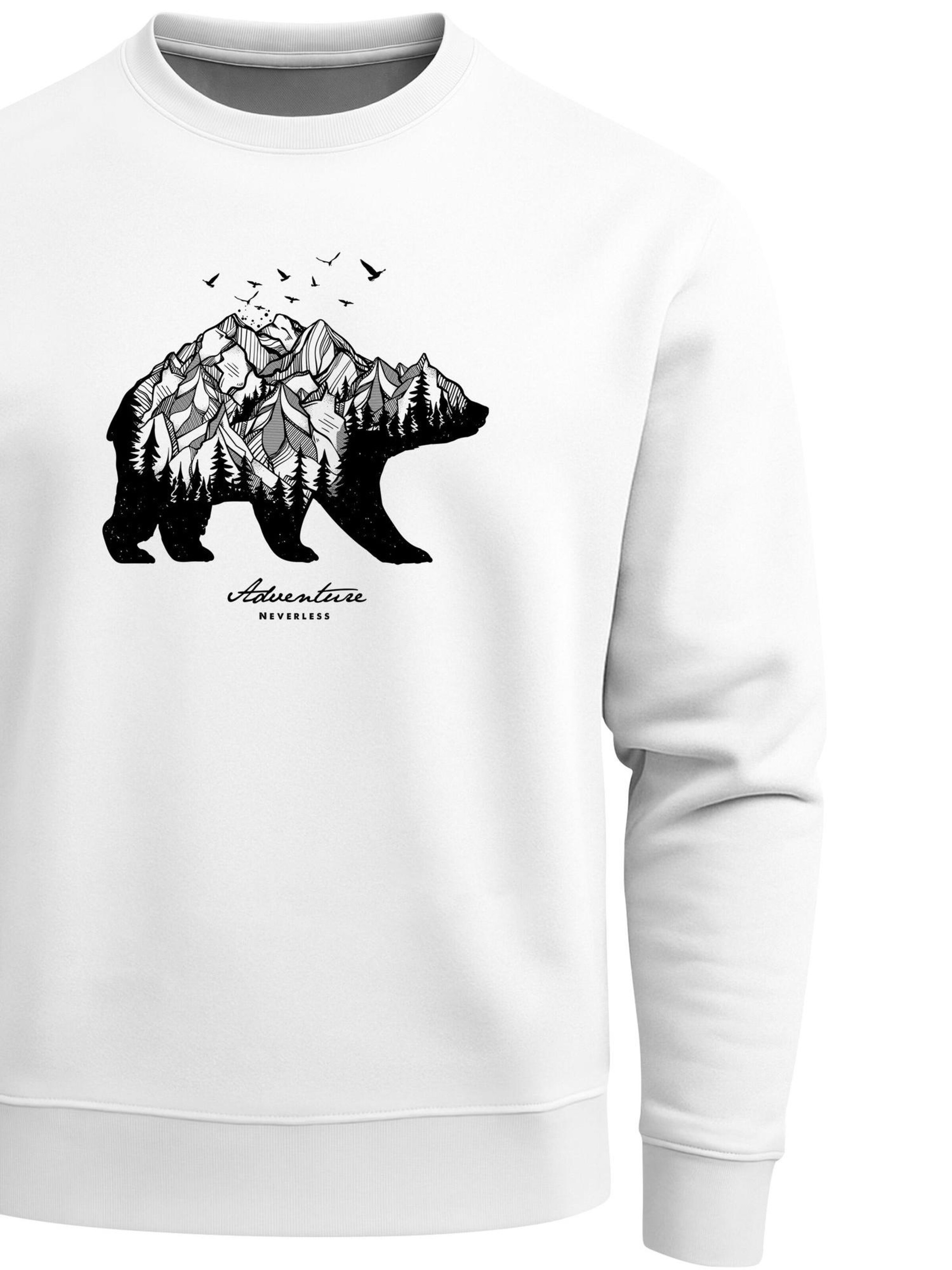 Neverless Sweatshirt 'Mountain Bear' in White