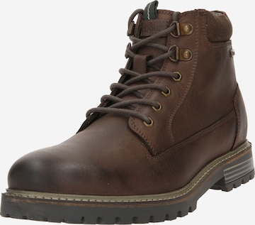 Barbour Lace-Up Boots 'Flint' in Brown: front