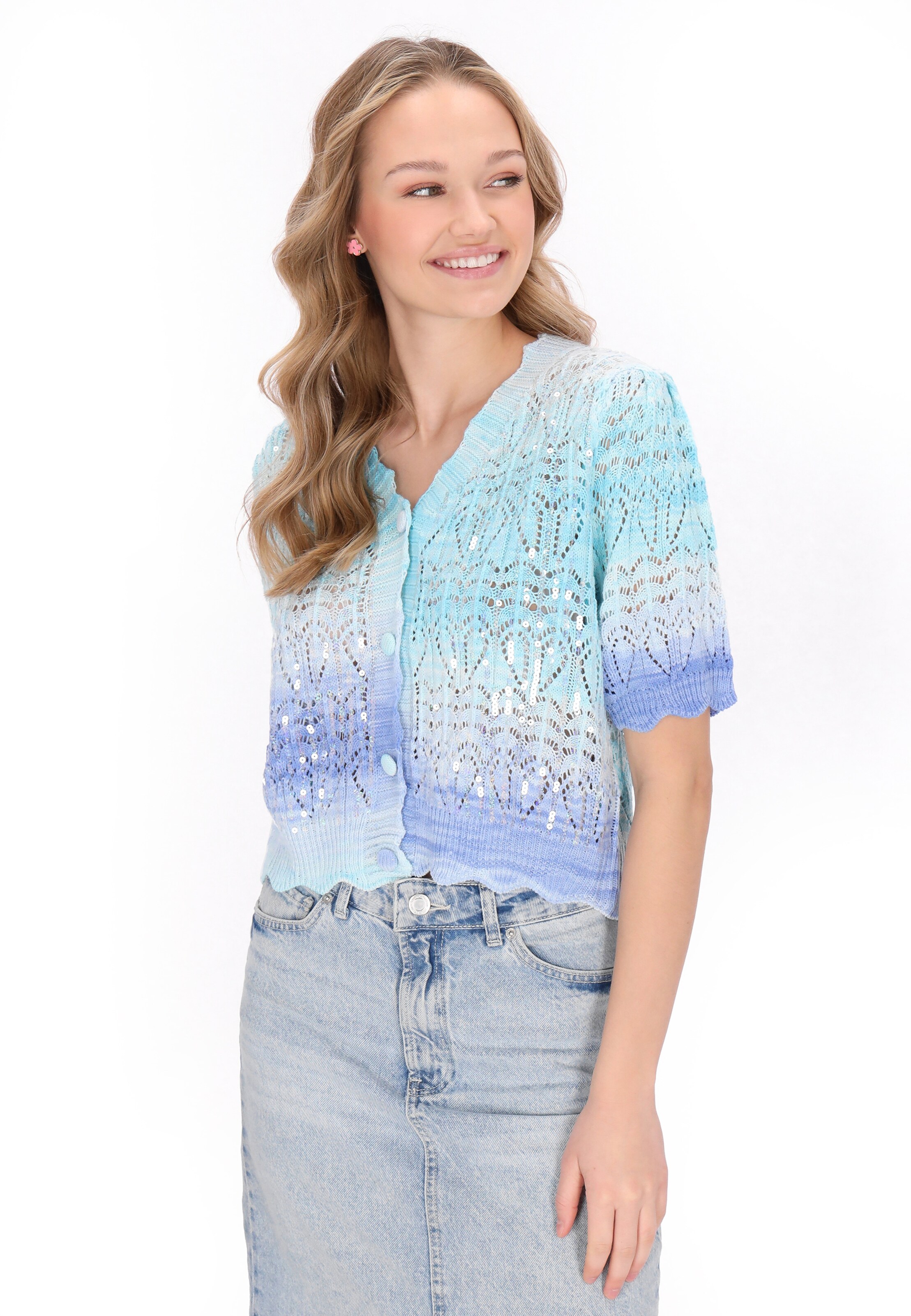 zils MYMO Adīta jaka: no priekšpuses