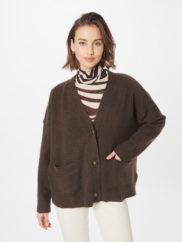 Monki - Casaco de malha oversized em castanho: frente