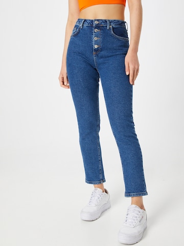 NA-KD Slimfit Jeans in Blauw: voorkant