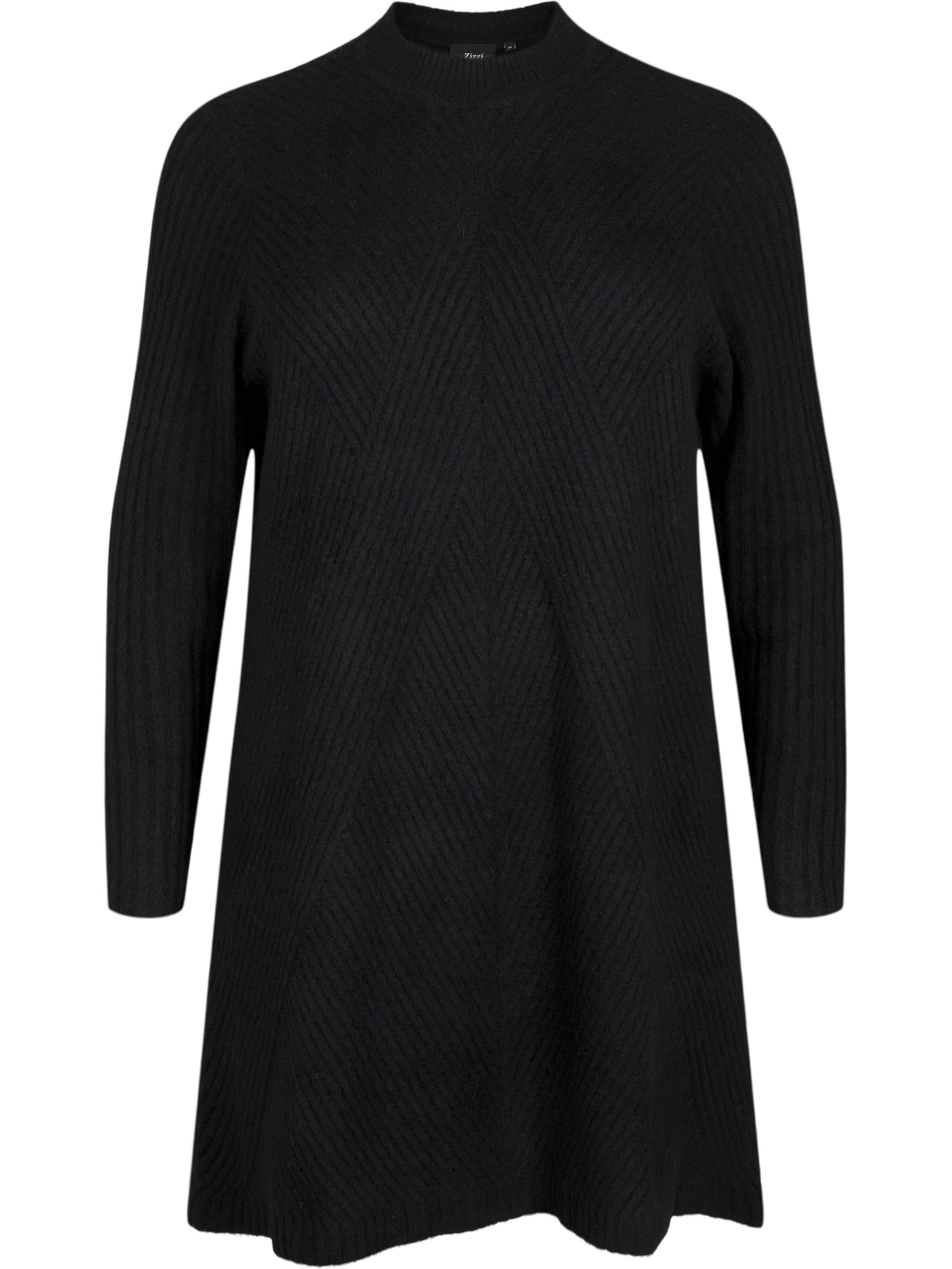 Rochie tricotat 'CACOMFY' de la Zizzi pe negru: față