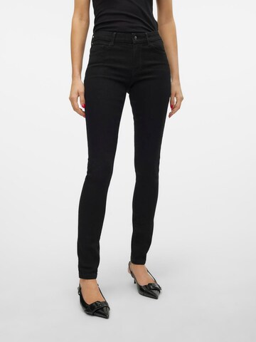 VERO MODA Skinny Jeans 'VMELLY' in Zwart: voorkant