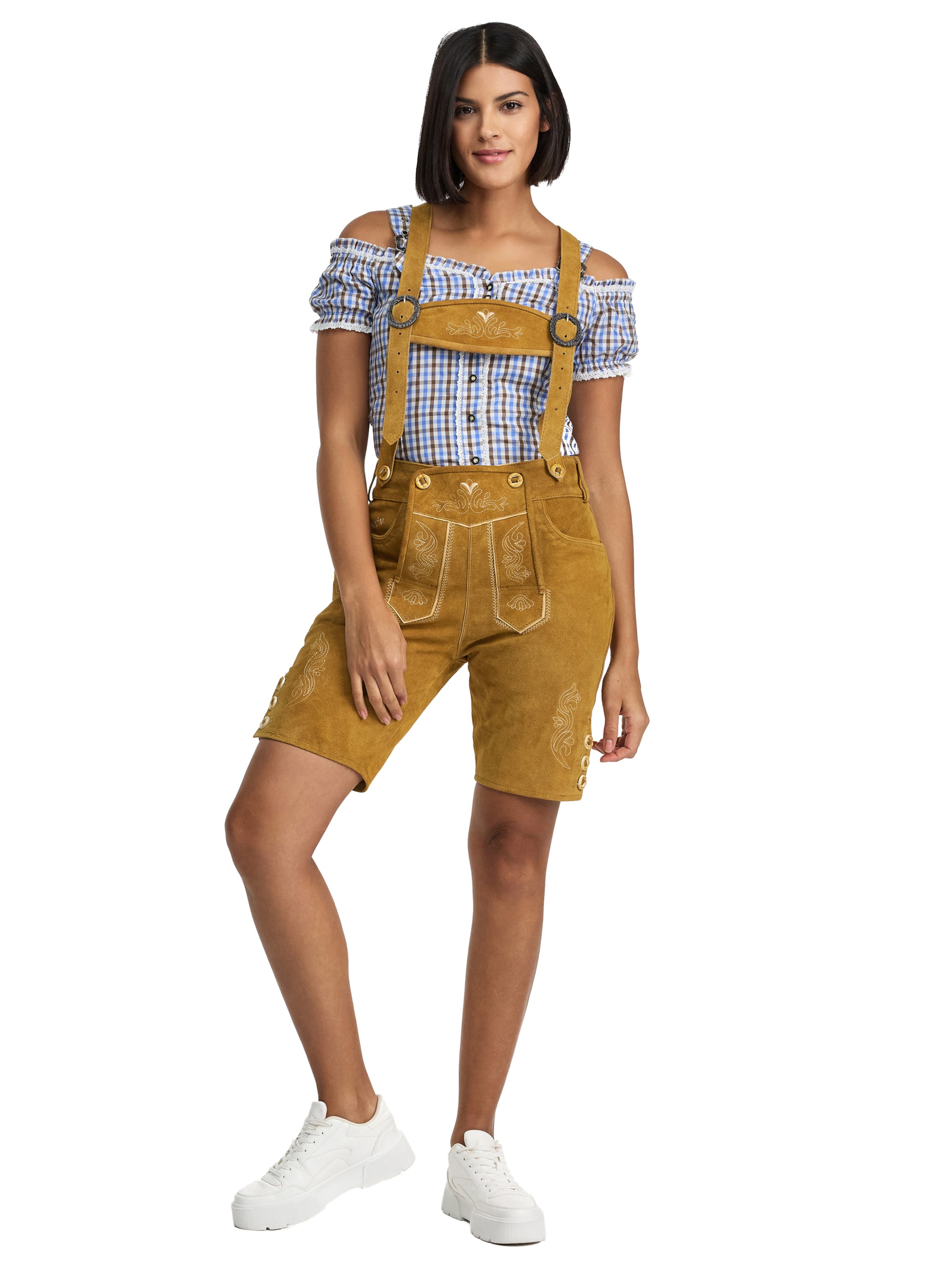 Steigenhöfer Regular Traditional Pants 'Annika' in Brown: front