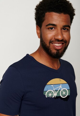 GREENBOMB Shirt 'Bike Downhill' in Blue