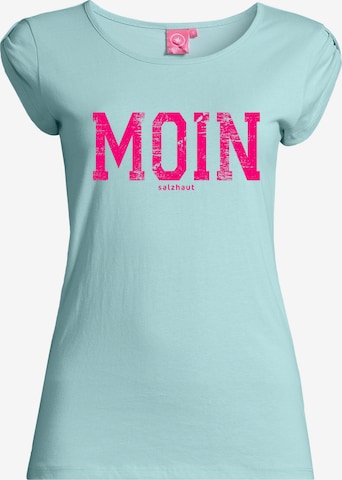 salzhaut Shirt 'BIIKE - Moin' in Blau: Vorderseite