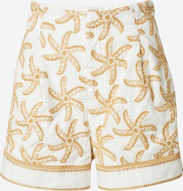 SCOTCH & SODA - Regular Calças com pregas 'Starfish' em branco: frente