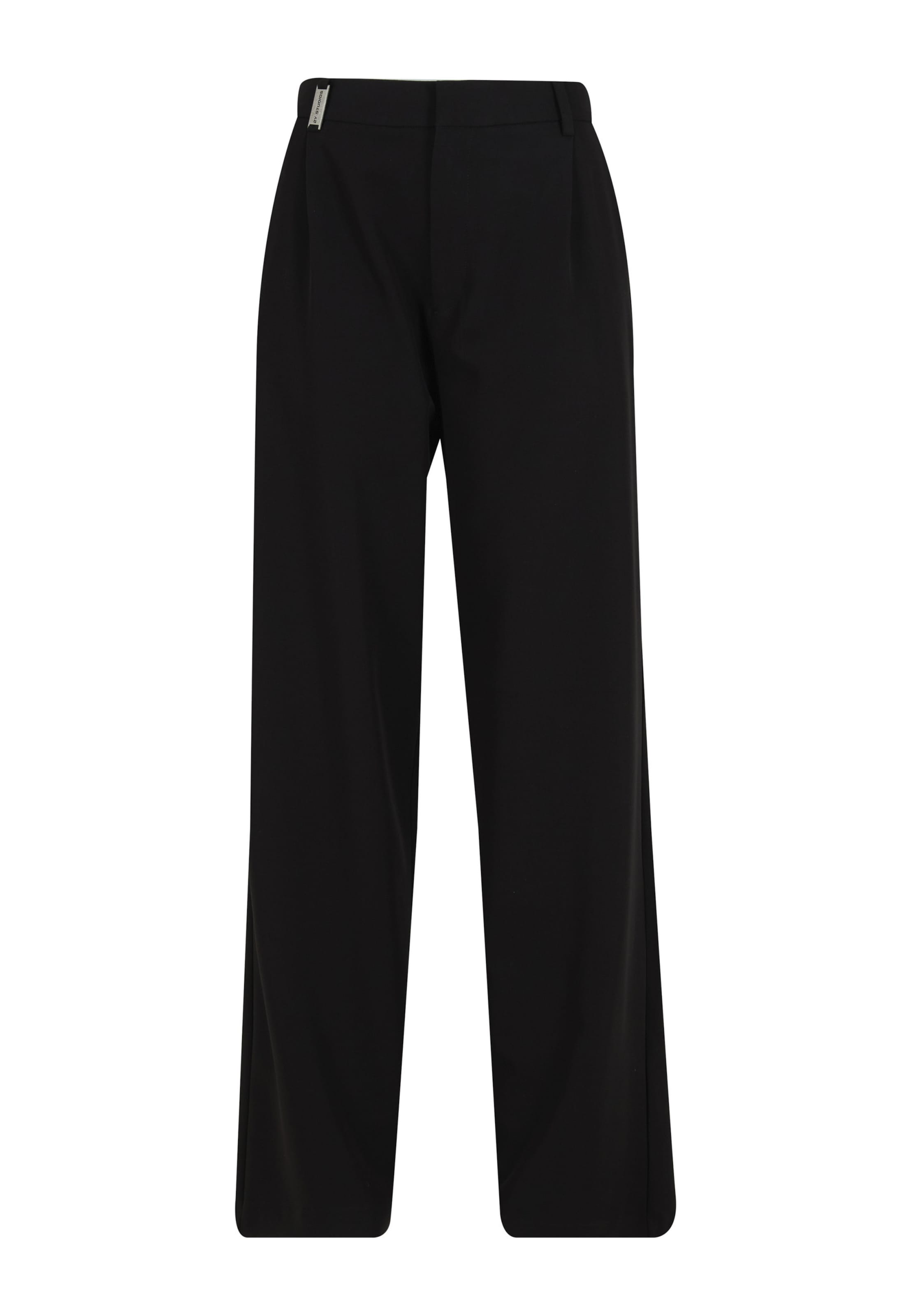 2Y Studios - Pierna ancha Pantalón plisado 'Talia' en negro: frente
