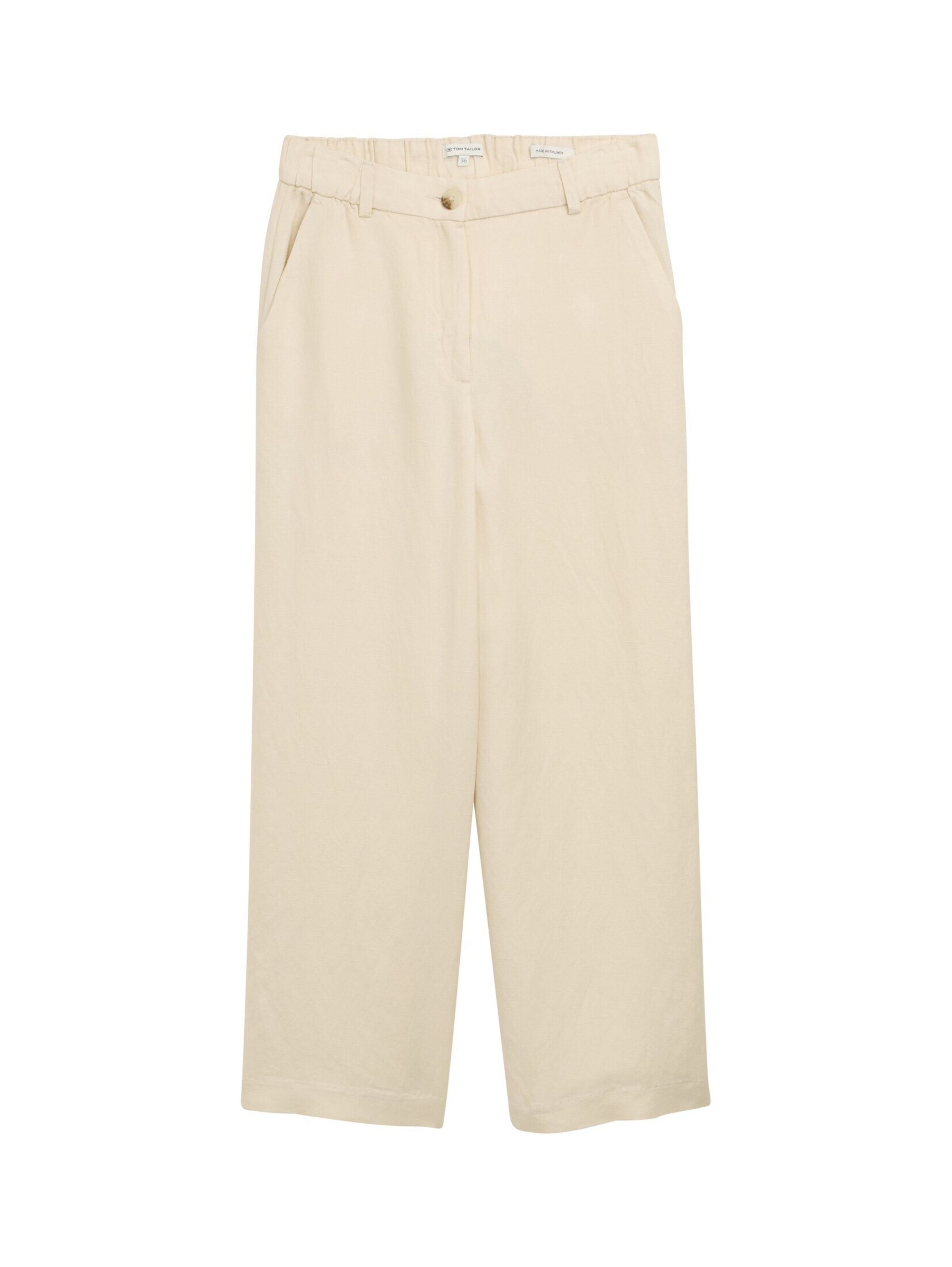 TOM TAILOR Wide Leg Hose in Beige: Vorderseite