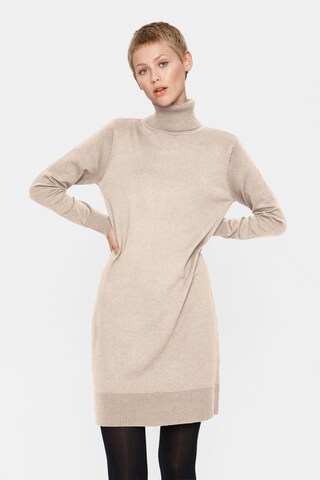 SAINT TROPEZ Knitted dress in Beige: front