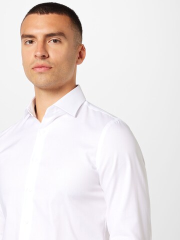 Michael Kors Slim fit Button Up Shirt 'DOBBY' in White