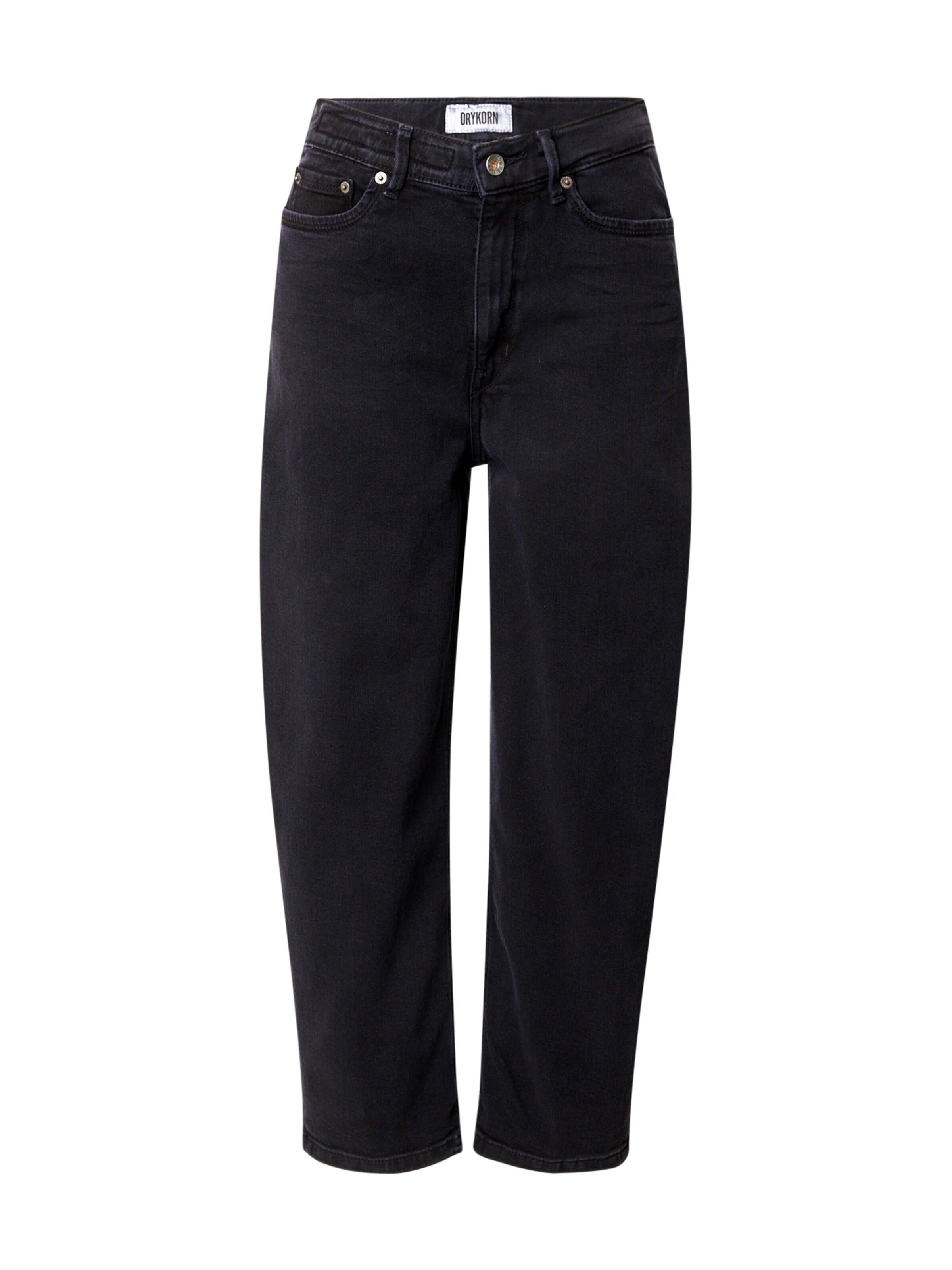 DRYKORN Alt kitsenev Teksapüksid 'FLOWN', värv must: eest vaates