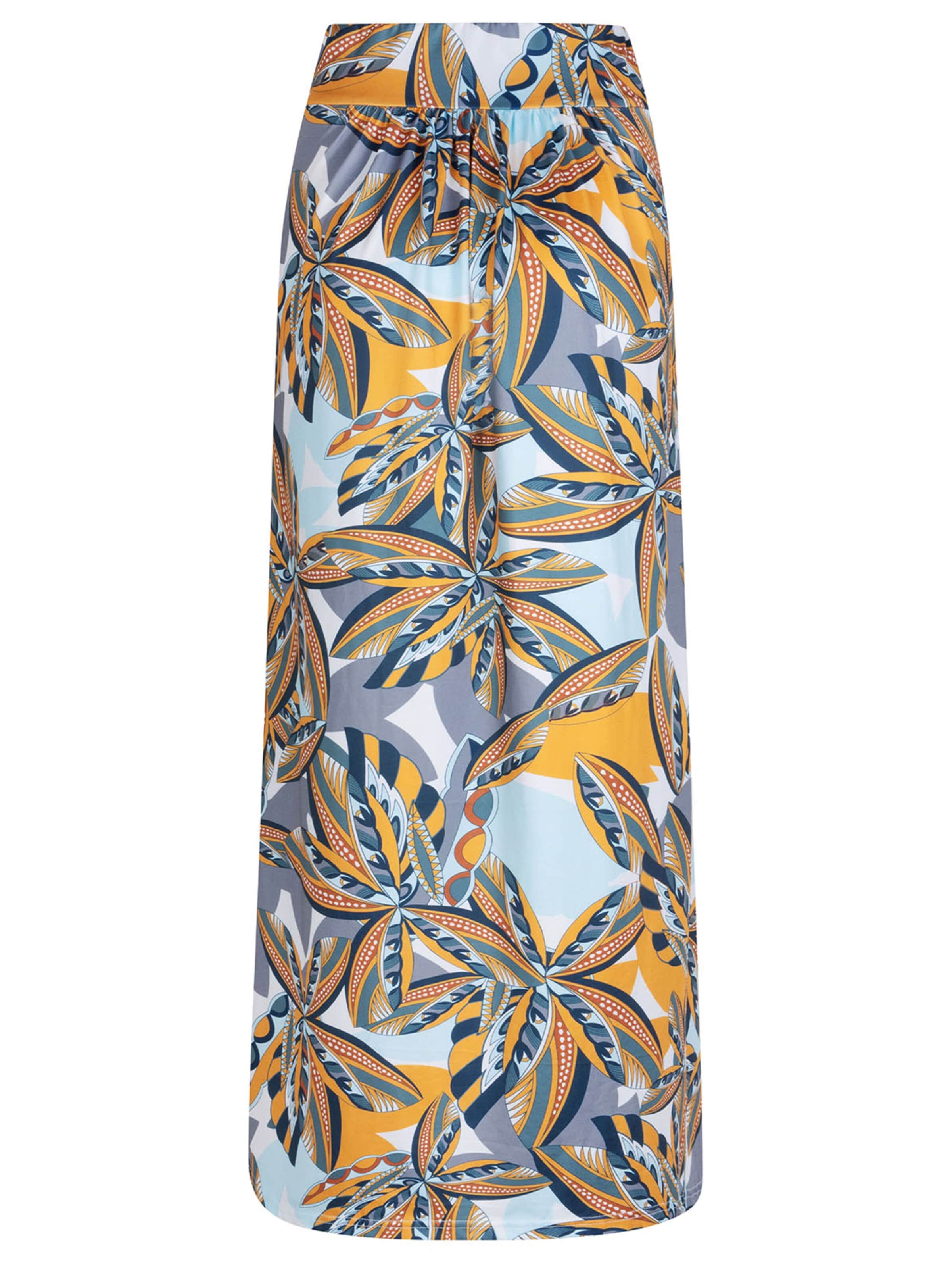 Chic by Lirette Rok 'Maxi skirt Palm' in Oranje: voorkant