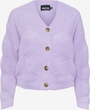 PIECES Knit Cardigan 'Cornelia' in Purple: front