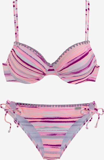 VENICE BEACH Bikini in Pastel blue / Dark purple / Apricot, Item view