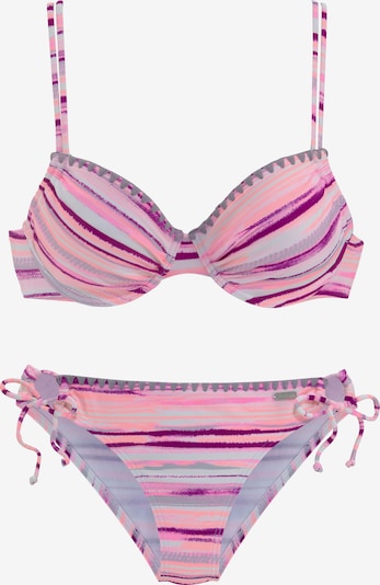 VENICE BEACH Bikini en bleu pastel / violet foncé / abricot, Vue avec produit