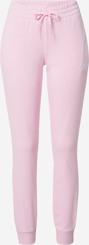 Pantalon de sport 'Essentials French Terry Logo' ADIDAS SPORTSWEAR en rose : devant