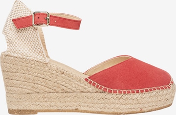 Alhamas Sandaal 'Alpargata Cuña 8 cm' in Rood: voorkant