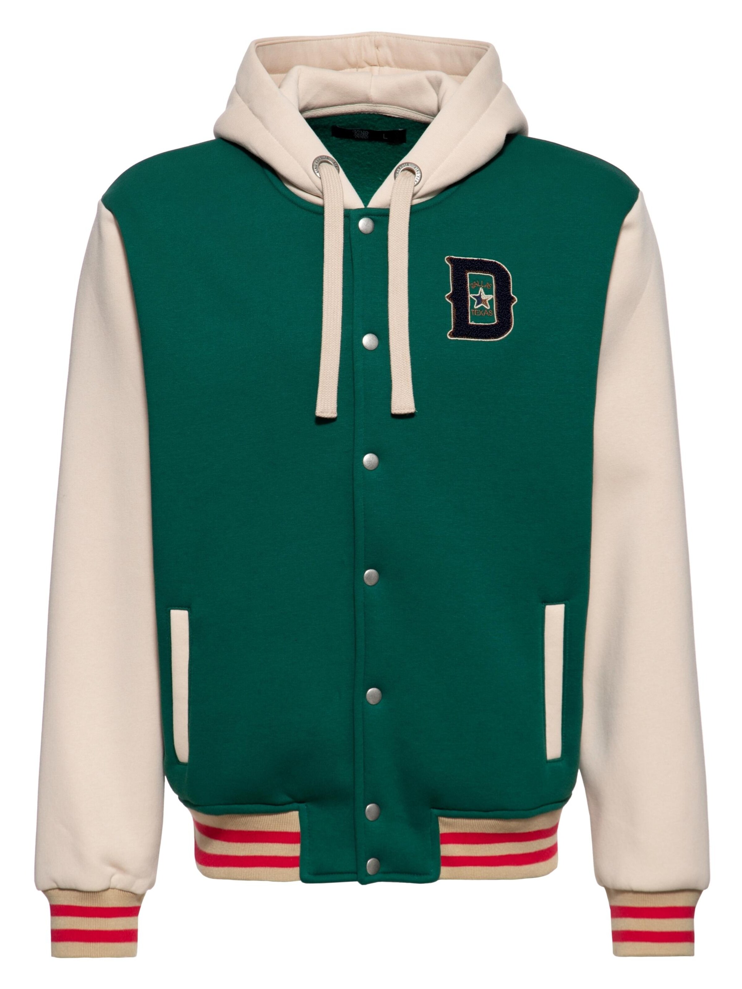 King Kerosin Zip-Up Hoodie 'Dallas' in Green: front