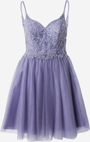 Robe de cocktail Laona en violet : devant