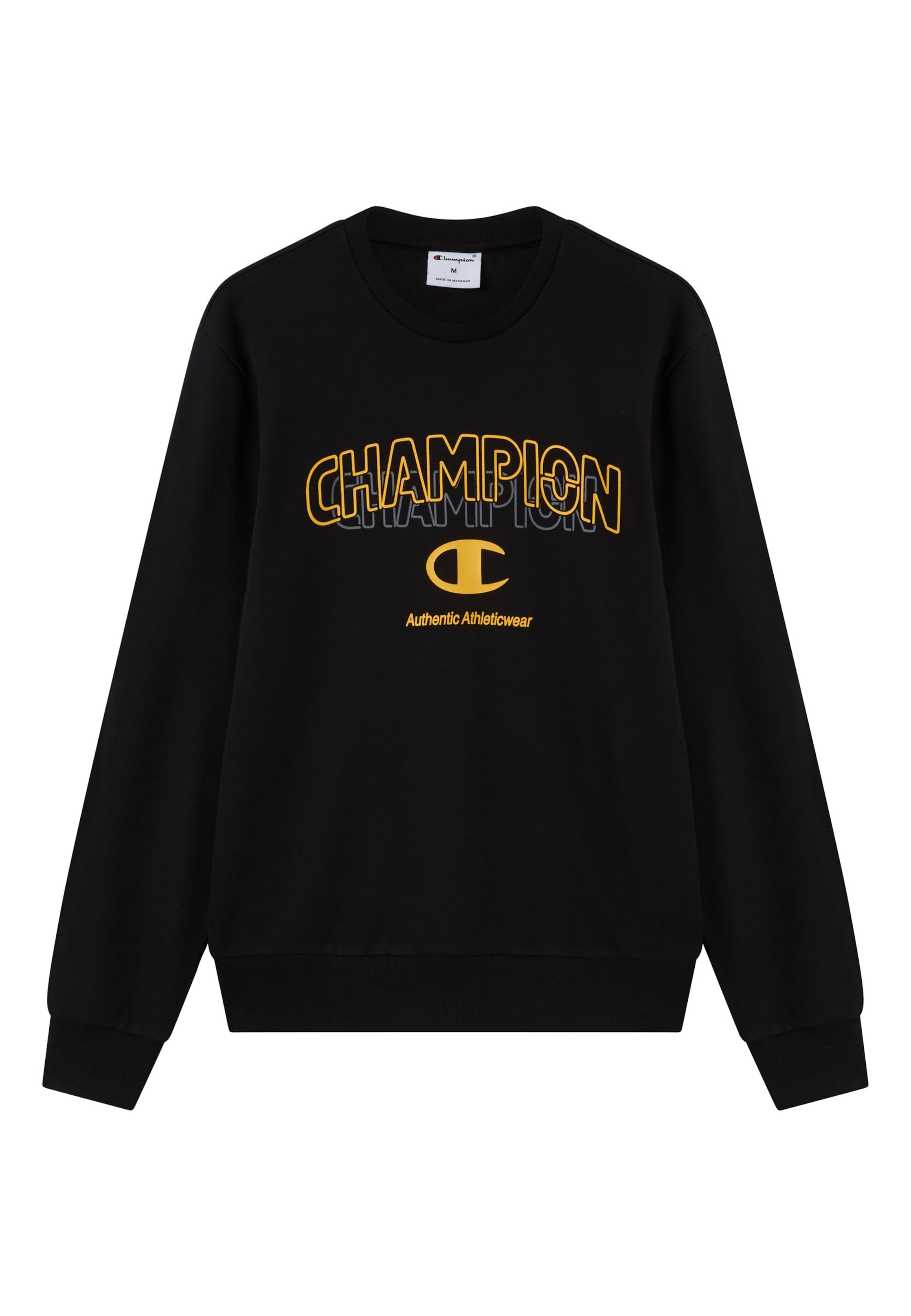 Champion Authentic Athletic Apparel Sweatshirt in Yellow / Grey / Black, Item view