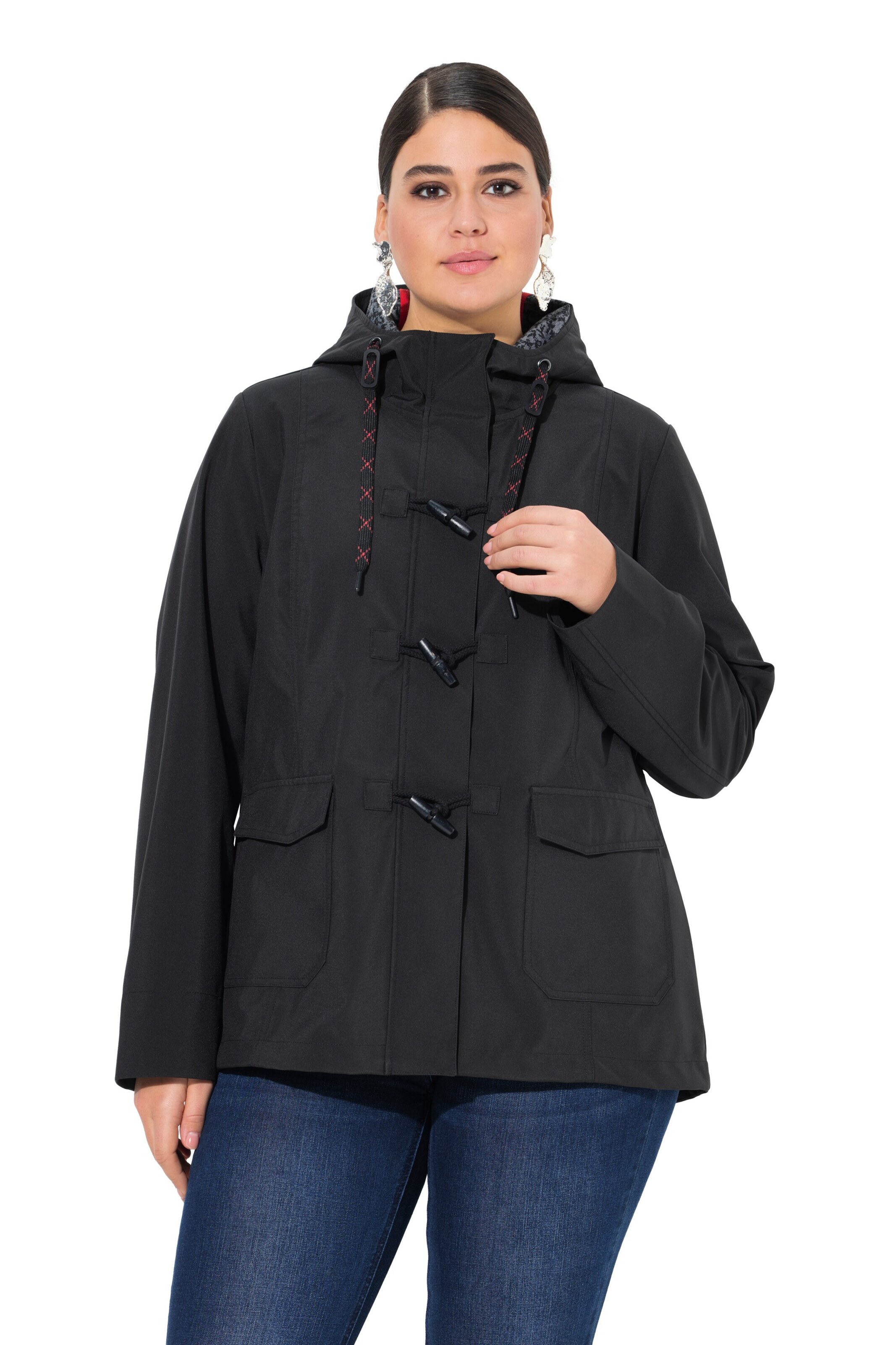 Ulla Popken Functionele jas in Zwart: voorkant